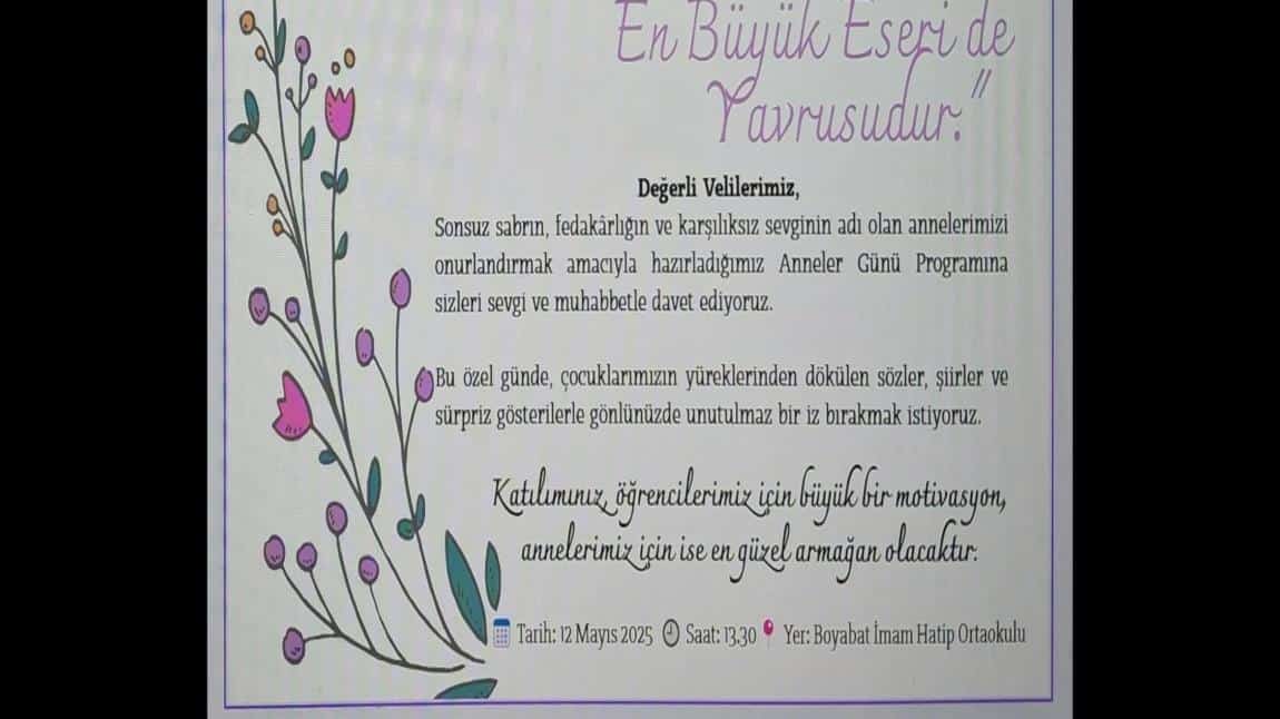Anneler Günü Programı